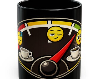 Coffee Fuel Gauge Mug | Espresso Energy Emoji Coffee Cup