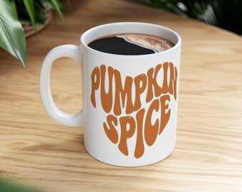 Pumpkin Spice Coffee Mug, Fall Ceramic Cup, Autumn Gift