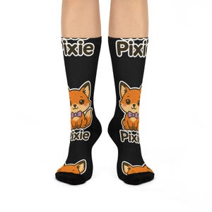 Pixie Fox Crew Socks: Cushioned Animal Lover Gift