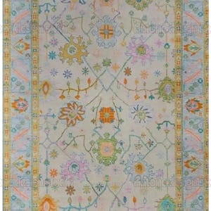 Antique Oushak Carpet 8x10 9x12 10x14 Unique Turkish Rug Handmade Wool Area Rug Contemporary Hand-knotted Rug Made to Order designer rugs