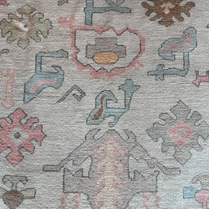 Antique Oushak Carpet 8x10 9x12 10x14 Unique Turkish Rug Handmade Wool Area Rug Contemporary Hand-knotted Rug Made to Order designer rugs