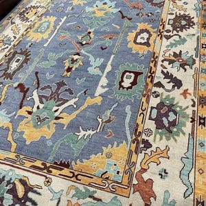 Antique Oushak Carpet 8x10 9x12 10x14 Unique Turkish Rug Handmade Wool Area Rug Contemporary Hand-knotted Rug Made to Order designer rugs