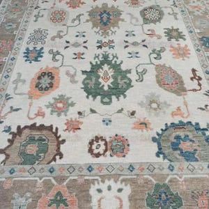 Antique Oushak Carpet 8x10 9x12 10x14 Unique Turkish Rug Handmade Wool Area Rug Contemporary Hand-knotted Rug Made to Order designer rugs