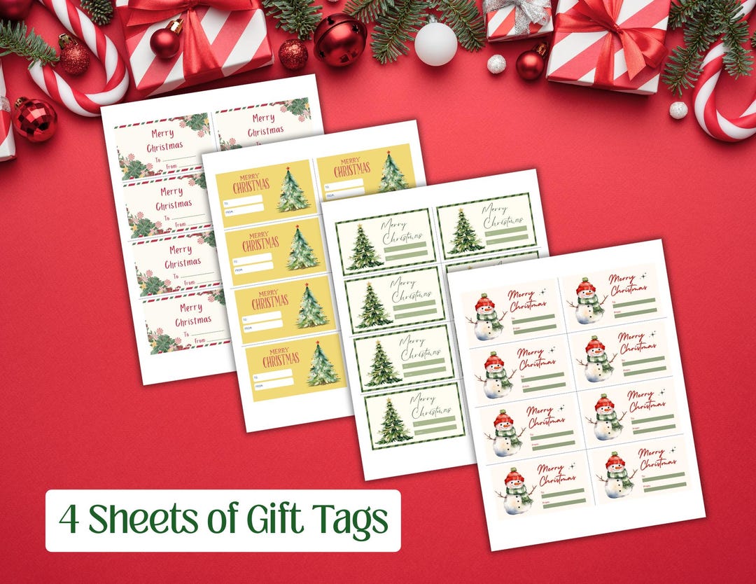 Printable Christmas Gift Tags | Christmas Present Labels | Digital ...