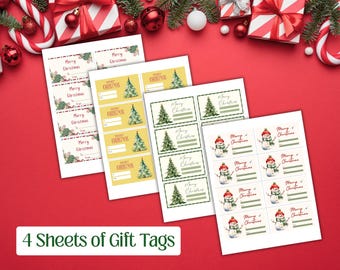 Printable Christmas Gift Tags | Christmas Present Labels | Digital Download