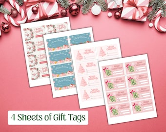 Printable Christmas Gift Tags | Modern Christmas Present Labels | Digital Download