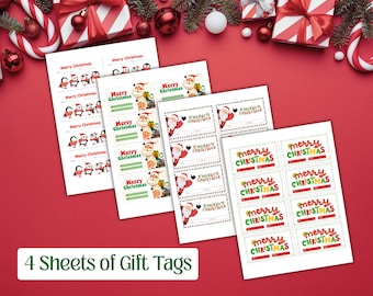 Printable Christmas Gift Tags | Cute Christmas Present Labels | Digital Download