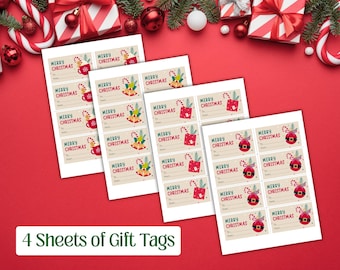 Printable Christmas Gift Tags | Dots Christmas Present Labels | Digital Download