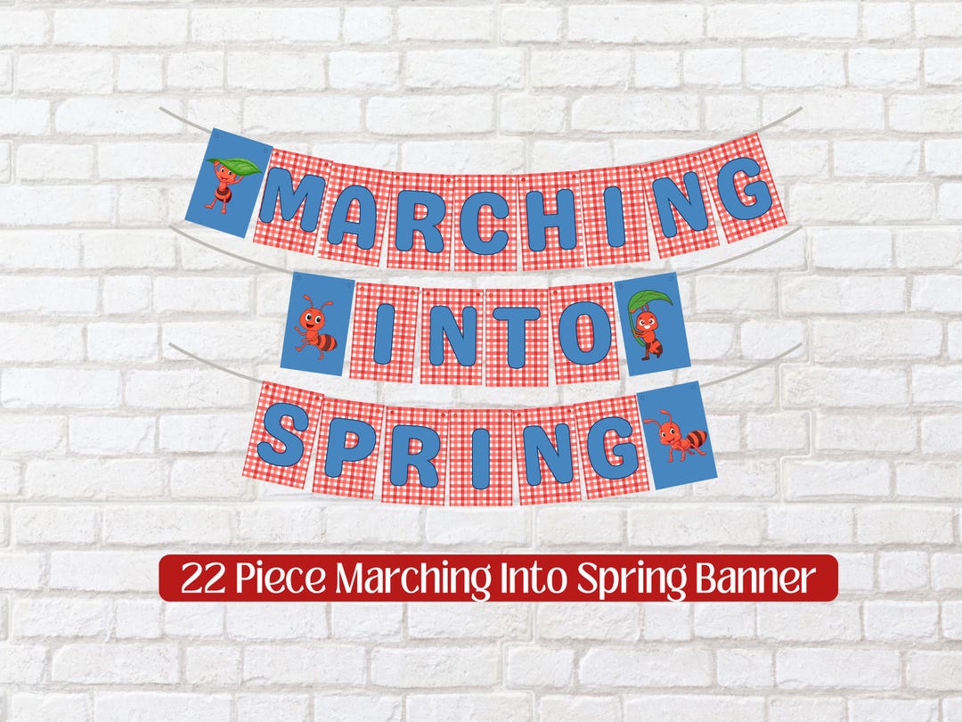 Spring Classroom Banner | "marching Into Spring" | Digital Download - Etsy