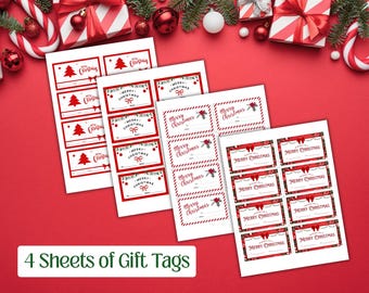 Printable Christmas Gift Tags | Christmas Present Labels | Digital Download