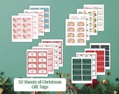 Printable Christmas Gift Tags | Bundle Christmas Present Labels | Digital Download