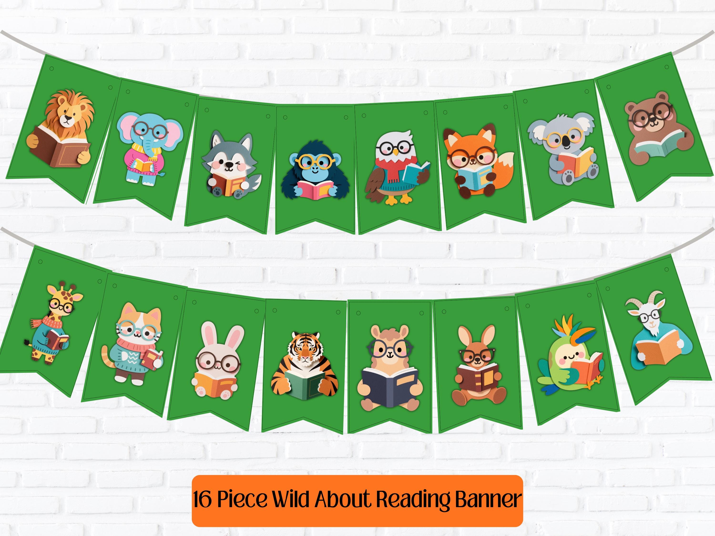 Wild About Reading Bulletin Board Set | Safari Jungle Classroom Decor ...
