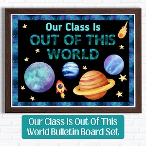 Our Class is Out of This World | Watercolor Outer Space Bulletin Board Kit (Digital Download)