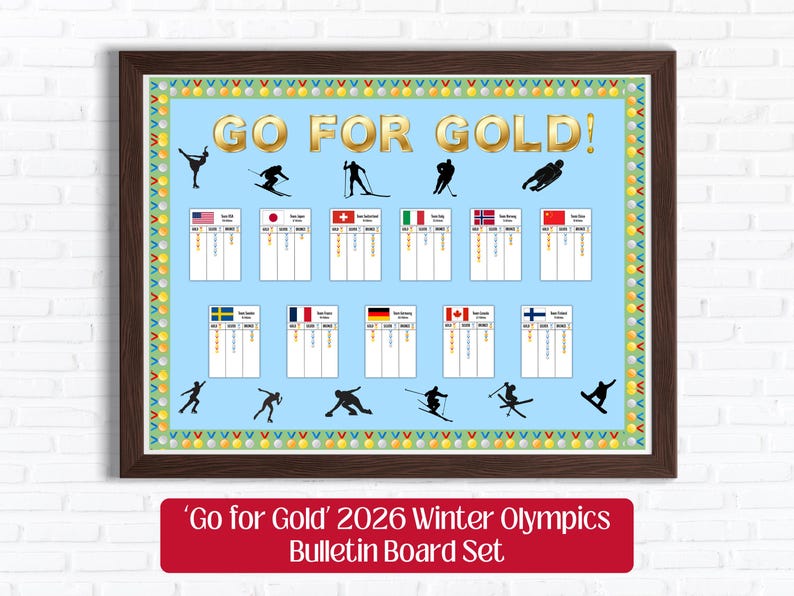 Olympic Lettering Display 2026 Winter Games Bulletin Board Set |
