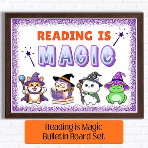 Lezen is magisch prikbord | Bibliotheekdecoratie | Read Across America-display | Digitale download