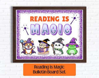 Reading is Magic Bulletin Board | Library Decor | Read Across America Display | Digital Download