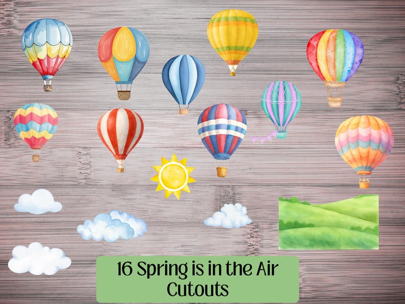 Spring Hot Air Balloon Bulletin Board Kit | Classroom Decor (PDF) - Etsy