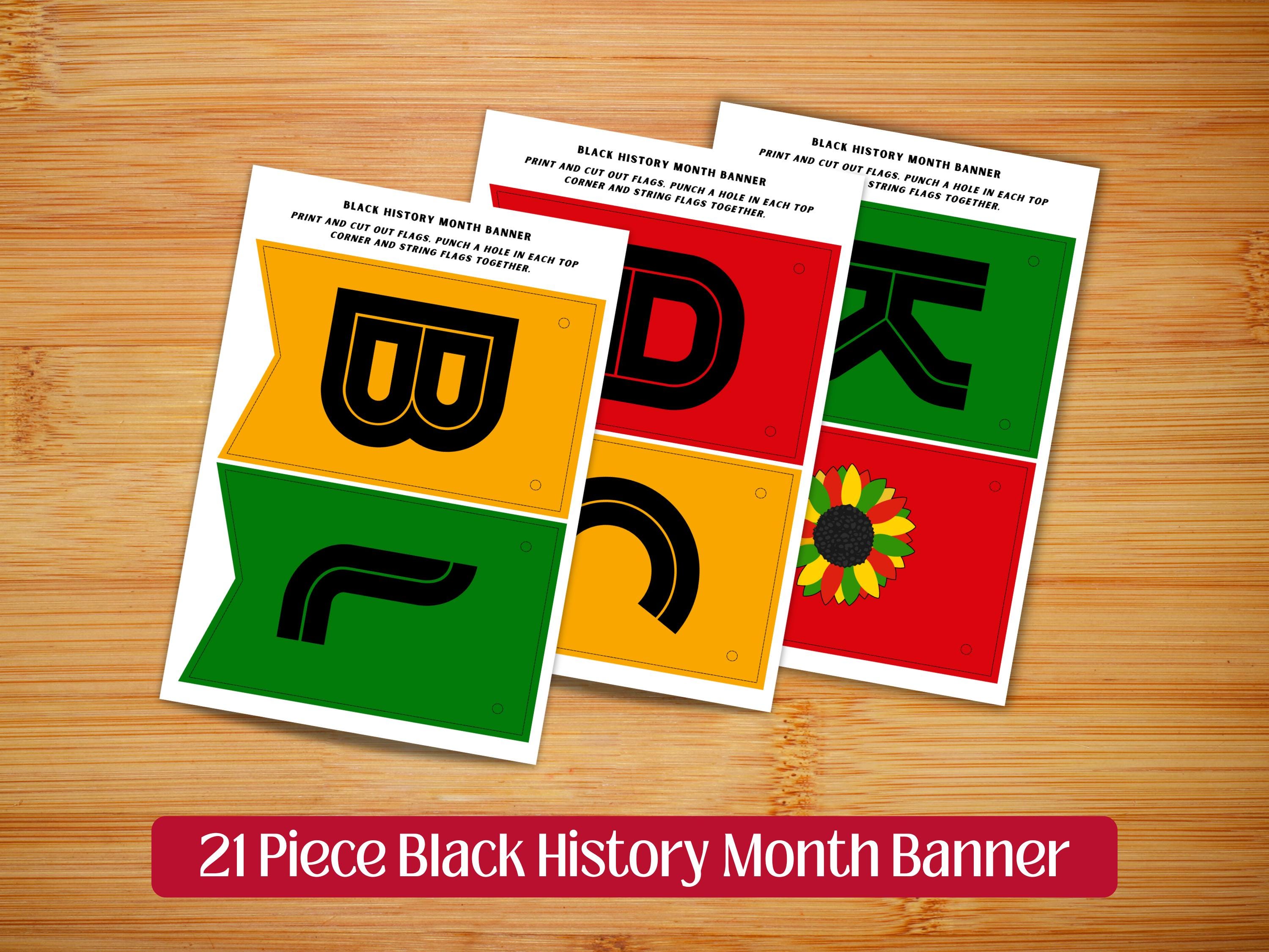Black History Month Banner | Printable Bunting | Pan-african Colors ...