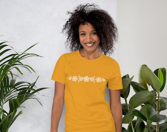 パイレックス バタフライ ゴールド ユニセックス T シャツ | ヴィンテージ ミッドセンチュリー