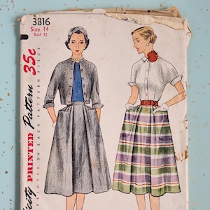 Simplicity 3816 Size 14 Bust 32 Skirt & Jacket Blouse 1950s Sewing Pattern