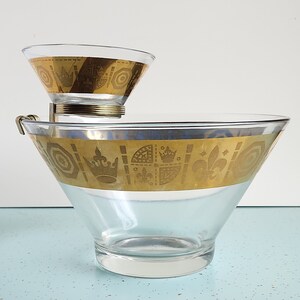 Vito Bari Gold Crowns/Fleur de Lis Chip & Dip Bowl Set image 6