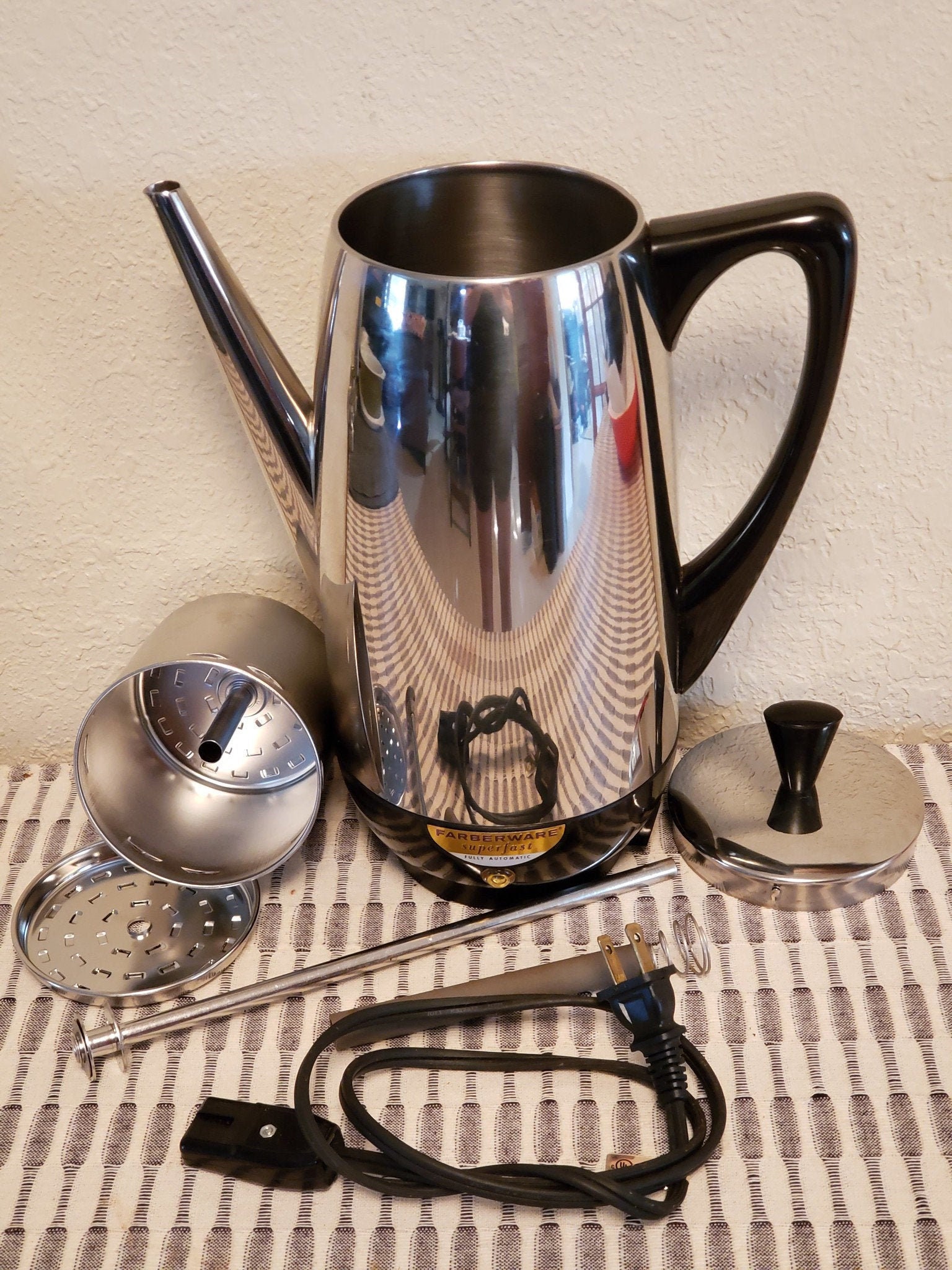 Farberware Stove Top Percolator Coffee Pot 4-8 Cup Stainless Steel