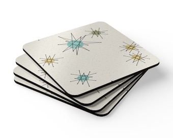 Franciscan Starburst Corkwood Coaster Set | Modern Home | MCM