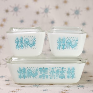 Pyrex Amish Butterprint Fridgie Set | Refrigerator Dish | Covered Casserole