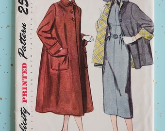 Simplicity 3342 Size 12 1/2 Bust 31 1/2 Jacket/Coat 1950s Sewing Pattern