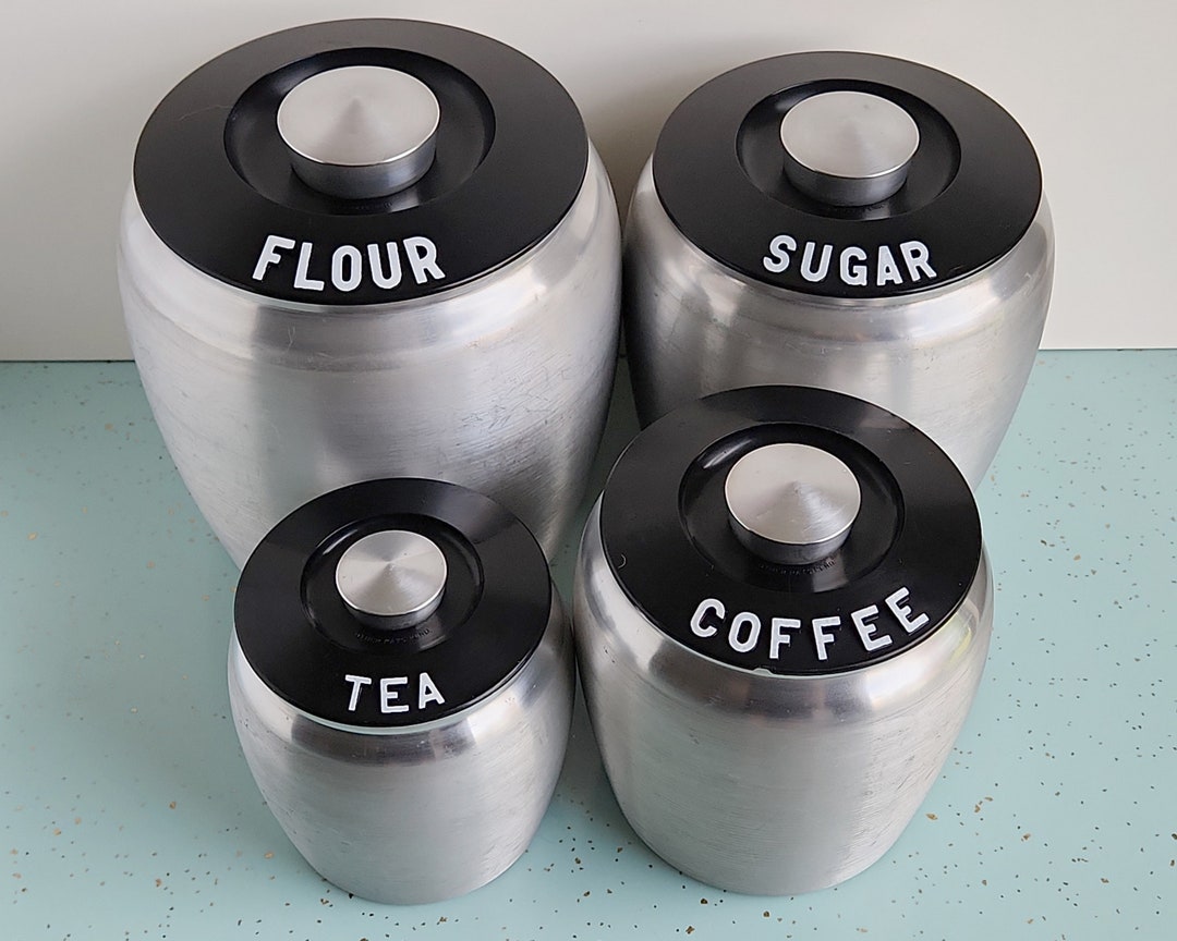 Kromex Aluminum Canister Set With Bakelite Lids Restored Etsy