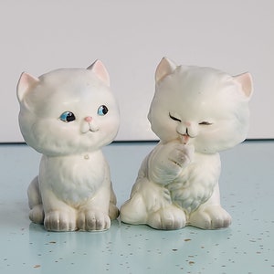 White Kitten Salt & Pepper Shakers Lefton H889 Japan