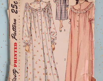 Simplicity 2646 Size 14 Bust 32 Nightgown 1950s Sewing Pattern