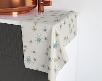 Franciscan Starburst Hand Towel: Mid Century Modern Kitchen & Bath Decor