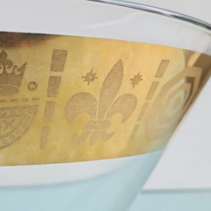Vito Bari Gold Crowns/Fleur de Lis Chip & Dip Bowl Set image 7