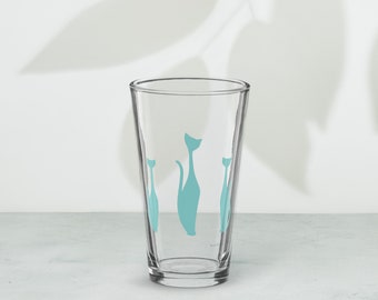 Mid Century Modern Cats Shaker Pint Glass