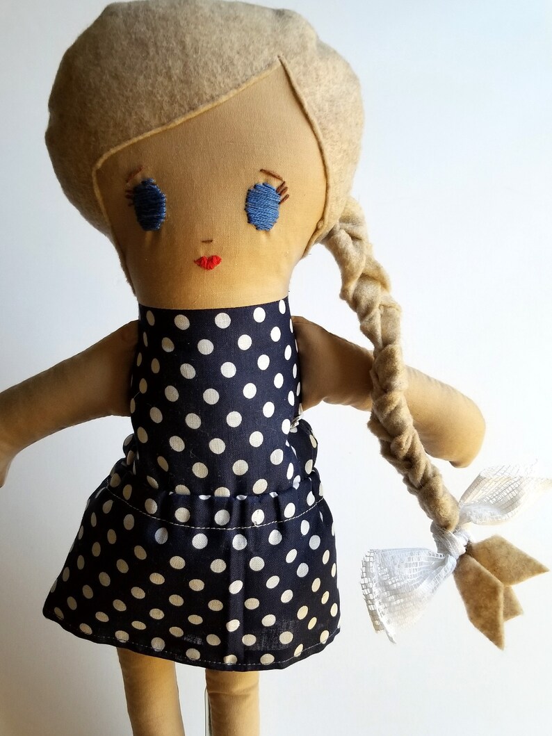 Handmade Fashion Soft doll with removable coat rag doll image 1