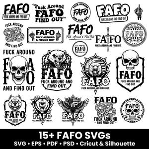 FAFO-SVG-bundel | Grappig sarcastisch citaat SVG | Fafo Cut-bestand voor Cricut Silhouette | Gedurfd vinylontwerp T-shirtsticker