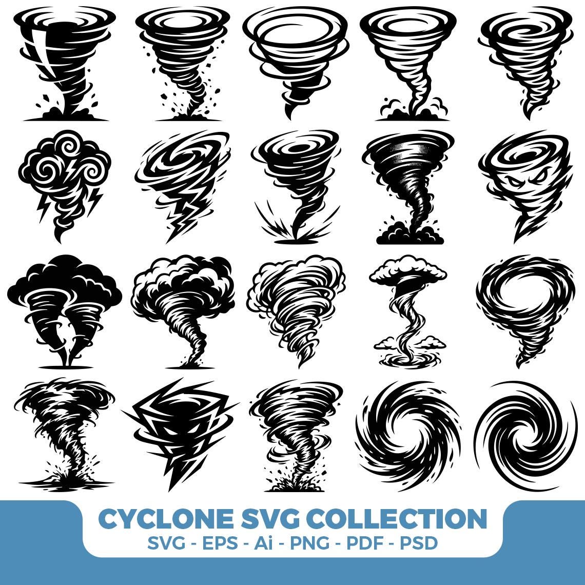 Cyclone Svg, Tornado Svg, Hurricane Svg, Weather SVG Bundle, Storm ...