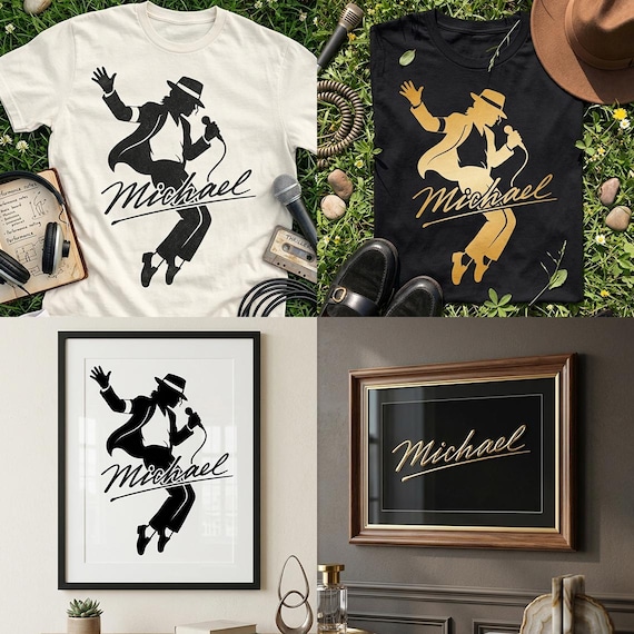 Michael Jackson Svg Png, King of Pop Png, MJ Dance Pose Svg, Music Legend Png, Michael Png, Michael Jackson Gold Signature Png