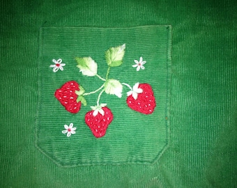 POCKET OF STRAWBERRIES Beginner Level Crewel Embroidery