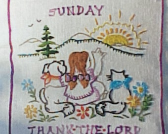 DAYS of the WEEK embroidery patterns