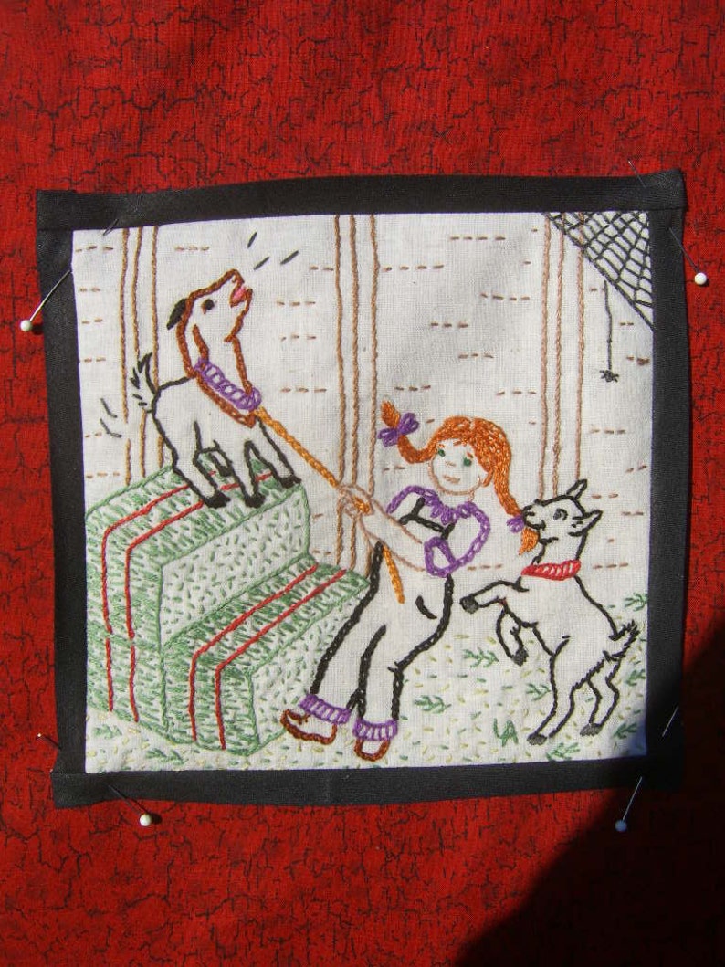 Goats and Girl Pattern 3 from BABY BARN BLANKET image 2
