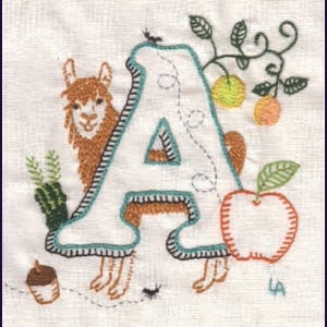 A of ABCs of AGRICULTURE crewel embroidery PATTERN
