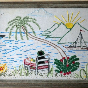 Island Daze creative crewel embroidery pattern image 1