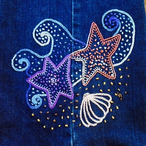SEA STAR DANCE Beginner Crewel Embroidery Pattern