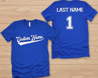 Camiseta de béisbol personalizada con nombre de equipo: camiseta familiar personalizada con nombre y número a juego
