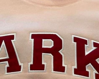 Sudadera universitaria personalizada con apliques / Cuello alto personalizado, polar de algodón