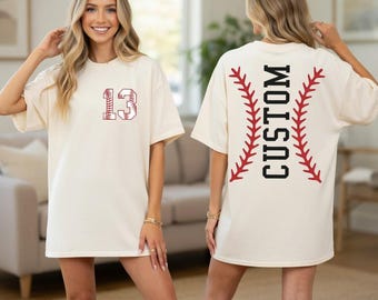 Camiseta de béisbol personalizada con nombre, número y colores cómodos, camiseta de béisbol personalizada para mamá