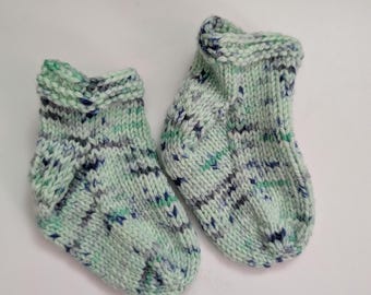Botines de bebé tejidos a mano – Calcetines suaves para bebés de 3 a 6 meses