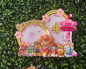 Paw patrol  Cake topper blue or pink